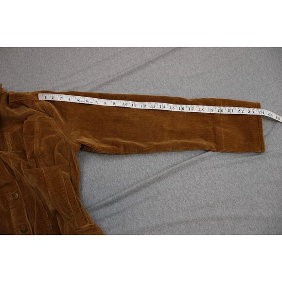 Time and Tru Jacket Womens Large Caramel Cotton Stretch Long Sleeve Button Front - Picture 7 of 8